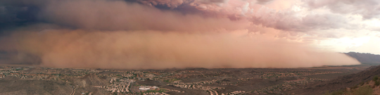 rainstorm in Arizona from afar