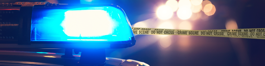 police lights and caution tape