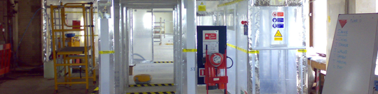 working on asbestos flooring.