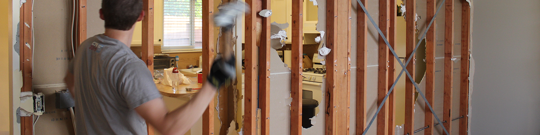 demolition of indoor home